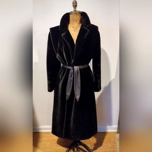 1950's/60's Faux Fur Coat, Dark Brown, Size 12